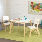 Kindertafel-met-twee-stoelen-Modern-naturel-wit-Kidkraft (27025)
