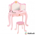 Kaptafel-met-kruk-Prinses-roze-Kidkraft (76123)